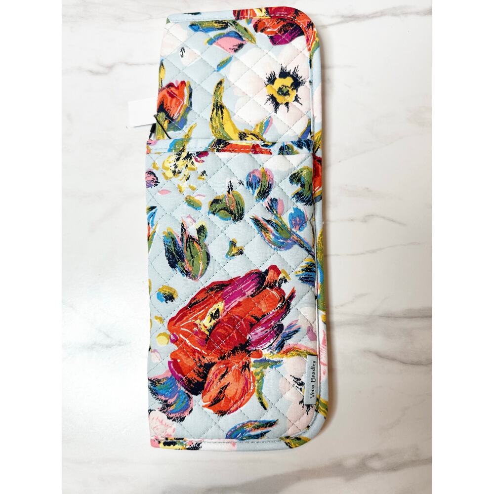 Vera Bradley Sea Air Floral Curling & Flat Iron Cover Case NWT Blue Orange Red